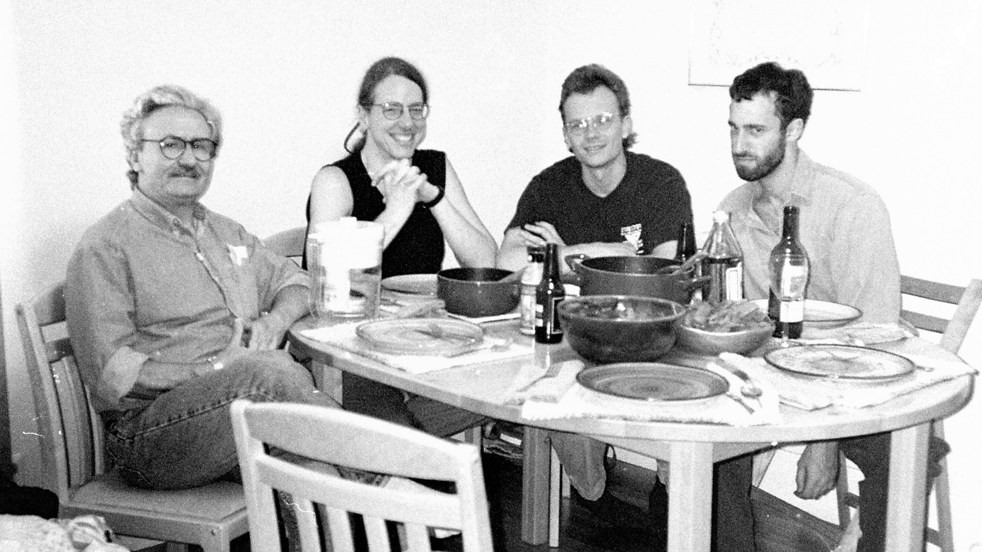 Alguns dos co-fundadores da APC: Carlos A. Afonso, Scott Weikart, Geoff Sears, Steve Fram, San Francisco, 1990.